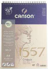 CANSON 1557 SPIRAL SKETCH PAD A4 120 GSM 50 SHEETS - Al Masam Stationery LLC